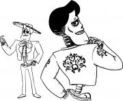 Coloriage ernesto de la cruz du film coco de disney